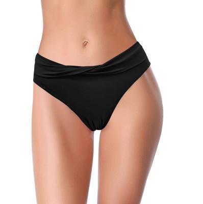 China FREE SAMPLE Women's Plus Size Swimsuit Twist Front Bikini Bottoms High Waisted Swimsuit Bottoms for sale