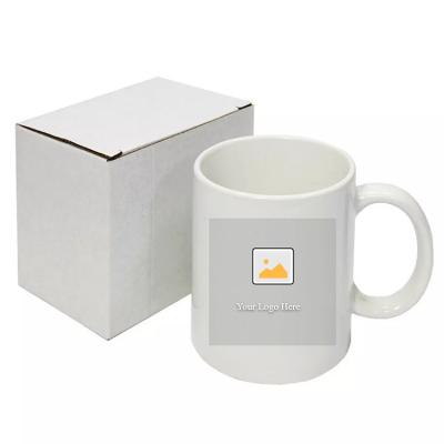 China Relaxlines 11oz Sustainable White Porcelain Mugs Sublimation Plain White Modern Reusable Mugs Custom Printed Ceramic Coffee Mug With Logo for sale