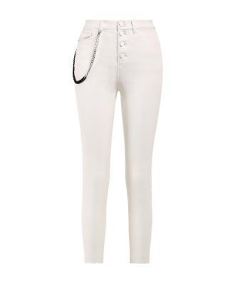 China 2023 summer new stretch spring and foot pants female tight breathable jeans nine-quarter high-waisted petite slim pants female custom for sale