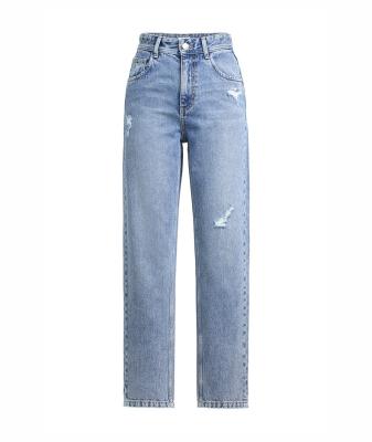 China Breathable Wide-legged Jeans 2023 OEM spring and summer female narrow slightly version of the new straight loose thin drape for sale