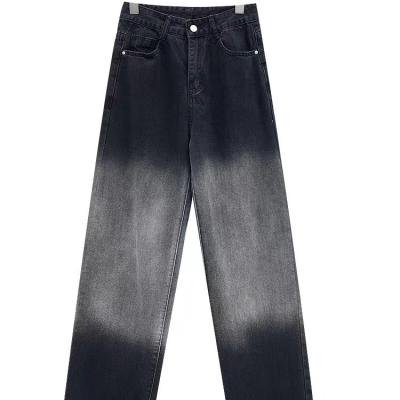 China OEM Retro Breathable Female Slim Loose Straight Wide Leg Jeans New High-waisted Old Traveling Pants for sale