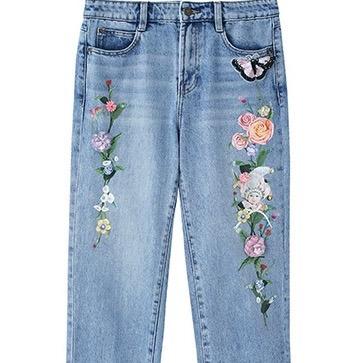 China Other Jeans Printed Embroidery Can Be Customized Casual And Loose Fashion Pants for sale