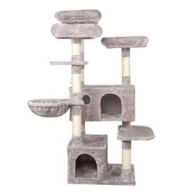 China Stored House For Cat Stuff Kitty Tower Natural Sisal Multi Level Scratching Posts Activity Deck Cat Tree for sale