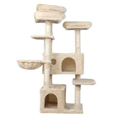 China Modern Concise Style Cat Furniture Wooden Stored Cat Scratcher Treehouse for sale