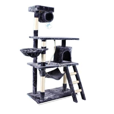 China Cat Climb Scratching Post Cat Scratcher Plush Frame Rope Tree Furniture Gym Stocked Room Cat Tower for sale