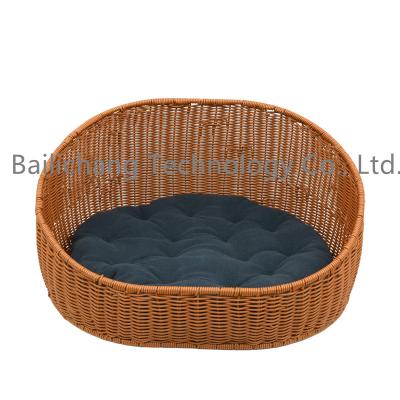 China Sustainable Factory direct price portable rattan dog kennels indoor pet house supplies cat house for sale