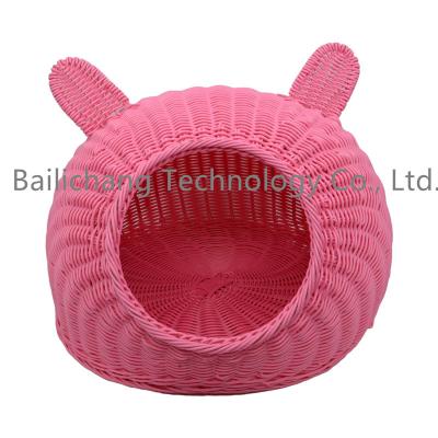 China Sustainable New modern pink rattan furniture dog kennels house hold furniture indoor pet house for sale