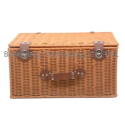 China Public places/homeuse Modern Latest custom-made leisure hand woven wine box packaging rattan gift box rattan box for sale