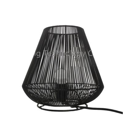 China Modern High Quality Custom Wholesale modern decoration Residential iron rattan shade table lamp for sale