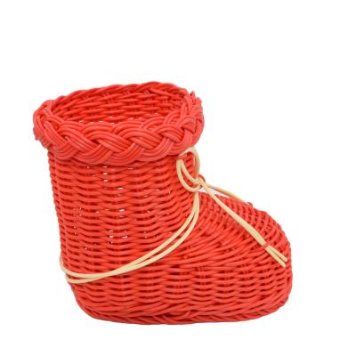 China New-fashion Manufacturer wholesale multi purpose red shoes rattan storage wicker basket for picnic for garden flowers for sale