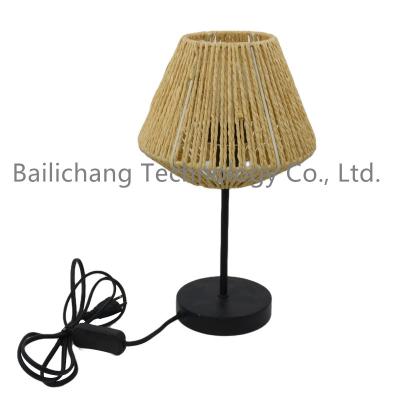 China Modern Factory Price Paper Rope Modern European Decorative Indoor Sleeping Room Table Lamp for sale