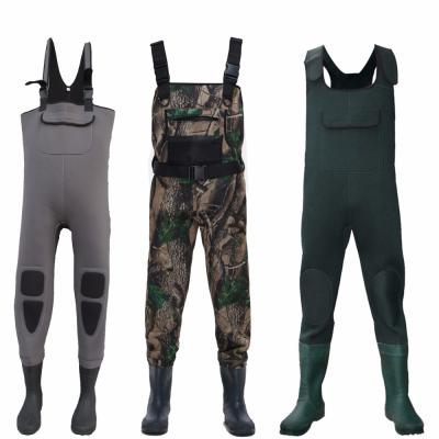 China Hot 100% Waterproof Mens Neoprene Cam Chest Neoprene Fishig Waders Neoprene Hunting Suit for sale