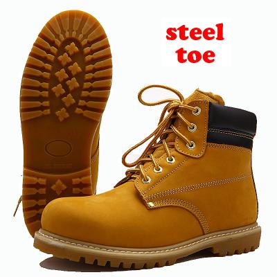 China Steel Toe Mens Construction Industrial Waterproof Nubuck Work Boots Leather Safety Shoes With Steel Toe for sale