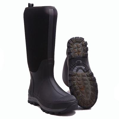 China Wholesale Men's Anti-Smell Neoprene Waterproof Steel Knee High Toe Neoprene Garden Agriculture Safety Hunting Fishing Rubber Boots for sale