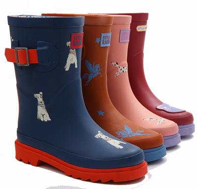 China Waterproof Kids Girls Cheap Patterned Rain Boots Rubber Boots For Kids for sale