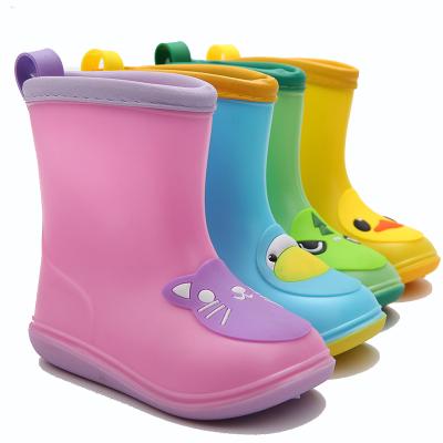 China Kids Cowboy Design Pink PVC Waterproof Wholesale Cat Customized Rain Boots for sale