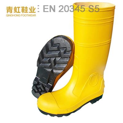 China Steel Toe Factory Manufacturer Cheap PVC Worker Safety Rubber Boots With Steel Toe And Steel Mid-sole for sale