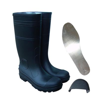 China PVC Good Quality CE EN 20345 Construction Safety S5 Rain Boots Wellies for sale