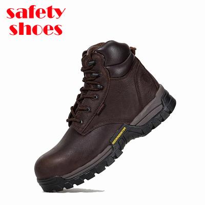 China Wholesale s1p Leather Toe Brown Steel Buffalo Men's Waterproof Steel Toe Working Shoes Industrial Protective Safety Shoes for sale