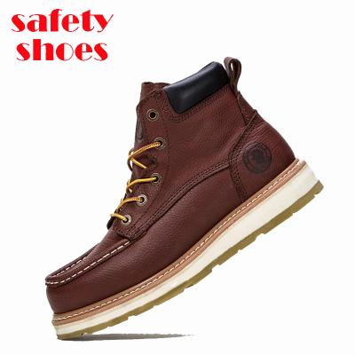 China Wholesale Men's Dark Brown PU Leather Injection Steel Toe Buffalo Walking Comfortable Rise Climbing Shoes For Sale for sale