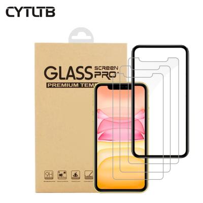 China 3Pack Explosion-proof Screen Protector for iphone 11 pro X max Xs max 6 7 8 plus tempered glass screen protector installation kit for sale