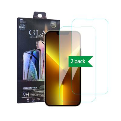 China 2021 new Anti-scratch screen protector tempered glass for iphone 13 screen protector 2 pack box packing for sale