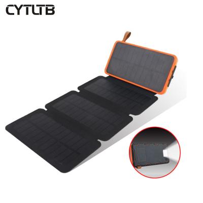 China Customized outdoor folding waterproof solar panel charging logo solar power charger portable solar power bank for sale