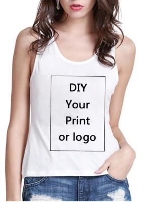 China Others Customized Print Leisure T-shirt Sleeveless DIY Women Your Similar Photo Or Custom Logo Vest T-shirt Camisole Tops Tee for sale