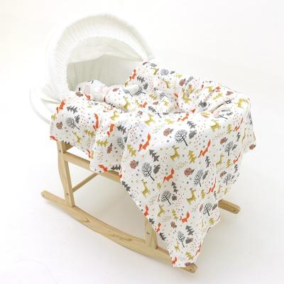 China Wholesale Custom 100% Organic Cotton Bamboo Unisex Anti-pilling Neutral Receiving Baby Wrap Muslin Blanket For Newborn for sale