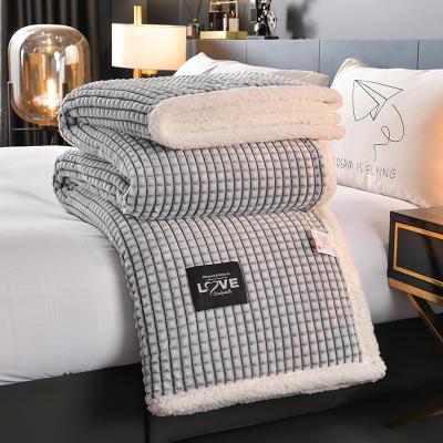 China Therapy 1 Pcs Multiple Thick Warm Decorative Sherpa Flannel Composite Moq Color Baby Newborn Blanket for sale