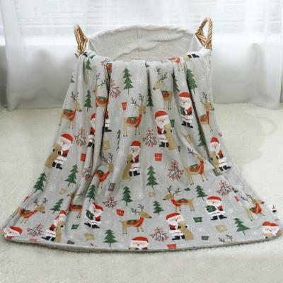 China Double Layer Machine Washable Christmas Design High Quality Breathable Lightweight Durable Minky Blanket for sale