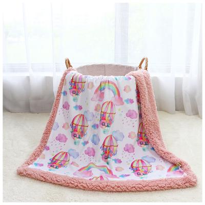 China Beautiful Ultra Smooth Blanket 100% Premium Portable Design Sherpa Minky Blanket Machine Washable Blanket For Kids for sale