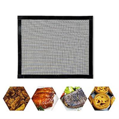 China Heat Resistance PTFE Non-Stick BBQ Material Grill Mesh Fiberglass Mesh Baking Piece For Sale for sale