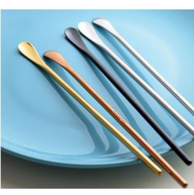 China Shabby Chic Viable 304 Stainless Steel Spoon Teaspoon Mixing Stirring Drinks Matt Brushed Mirror Polished With Small Round Tip for sale