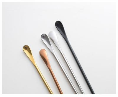 China Modern Viable Simplicity 304 Stainless Steel Honey Spoon Stirring Drinks Spoon Mixing Teaspoon With Smooth Thick Handle for sale