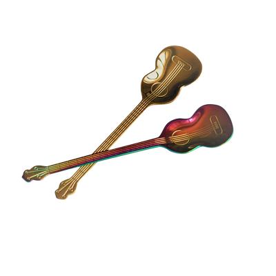 China Lovely Eco-friendly Stainless Steel Spoon Guitar Teaspoon For Decoration for sale