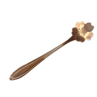 China Beautiful Factory Price Cheap Cherry Blossom Spoon Dessert Spoon for Gift Souvenir for sale