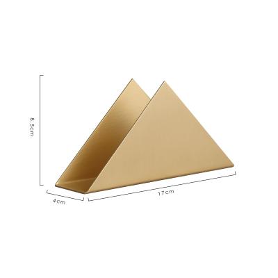 China Gold Brass Triangle Factory Wholesale Solid Brass Napkin Holder Restaurant for sale