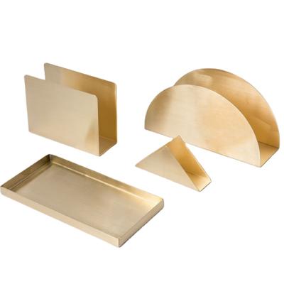 China Ex-factory price satin brass direct sale brass napkin holder for Table for sale