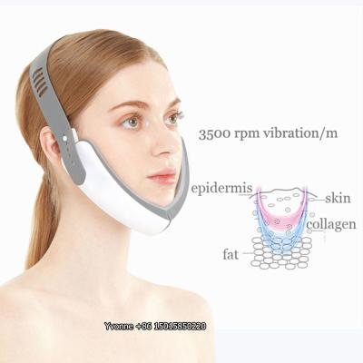 China Anti-Puffiness V-Line Up Red Blue Lift Belt Machine LED Photon Therapy Face Slimming Vibration Massager Reduce Double Chin Facial Lifting Tool for sale