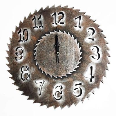 China Large MDF Novelty Antique Solid Gear Design Style Wall Clock Industrial Wood Die Wanduhr for sale