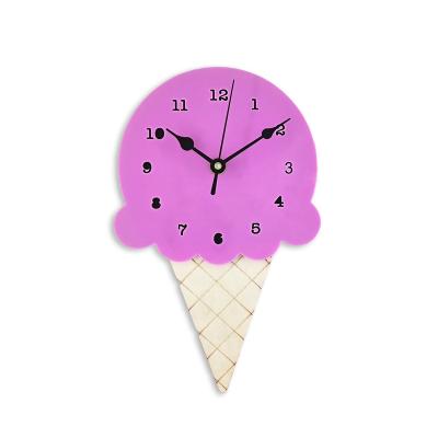 China Antique Design Home Decor Ice Cream Kids Style Acrylic Wall Clock Reloj De Peeled for sale