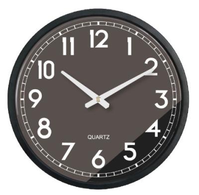 China Contemporary 18 Inches Home Living Room Modern Black Metal Wall Clock Die Wanduhr for sale