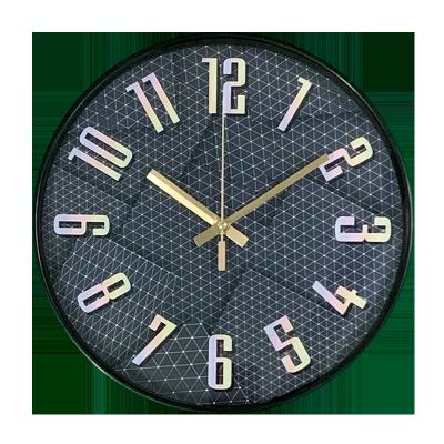 China HOME Decor Antique Pendulum Modern Design Style Wall Clock Black Geometric Plastic Grid for sale