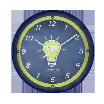 China Battery Operated Wall Clock Cartoon Antique Design Light Bulb Children Style 12In Quartz Clock Clock for sale