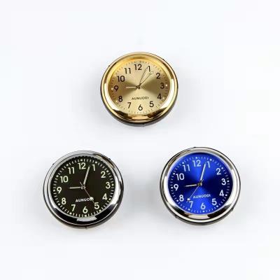 China Luxury Mini Clock Car Night Light On Board Dial Gift Car Accessories Shape Decoration Quartz Watches for sale