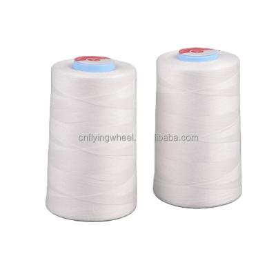 China Abrasion resistance 20S/2 tex60 ticket50 competitive price white cotton sewing thread for garment dyeing for sale