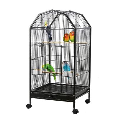 China Large Large Breathable Parakeet Metal Bird Cage With Rolling Stand Pet Bird Flight Cages For Canary Macaw Finch Budgie Cockatiels Parrot for sale