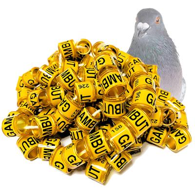 China 2022 Viable Aluminum Plastic Material Pigeon Foot Ring With Number Letter Bird Multicolor Pigeon Foot Sign Rings for sale