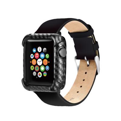 China Smart Watch Carbon Fiber Cover For Apple Watch Case Accessories Glitter Protector iWatch Bumper Series 3 44mm 40mm 42mm 38mm 4 5 6 Se 7 for sale